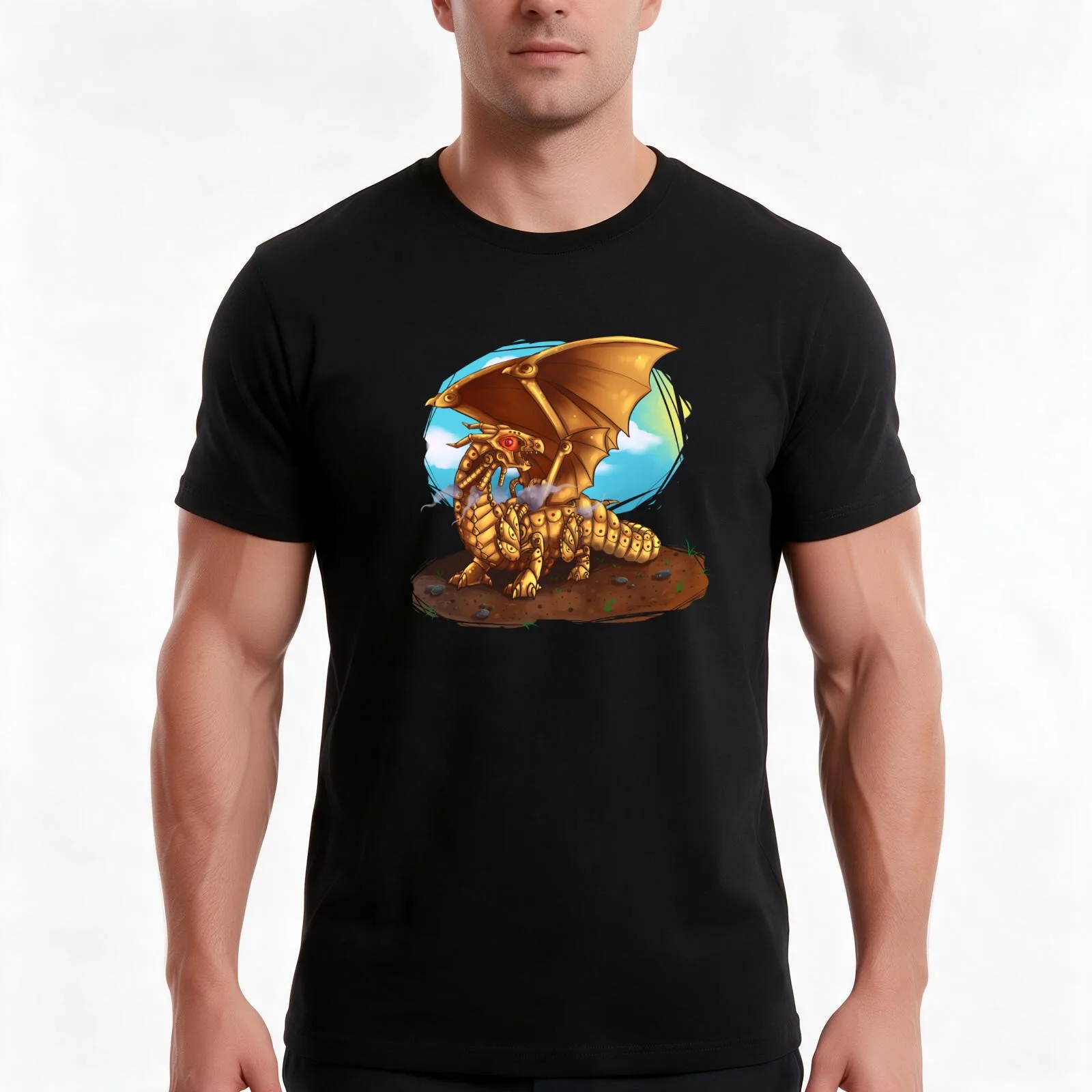Festus the Dragon T-Shirt, Summer Casual Cotton Tee, Oversized Streetwear Tops, Vintage Graphic Print, Loose Fit Short Sleeve