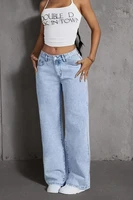 Jeans For Woman Y2k Clothes Light Blue Wide Leg Denim Pants Loose Fashion Simple Stretch Free Four Seasons Popular Casual 2