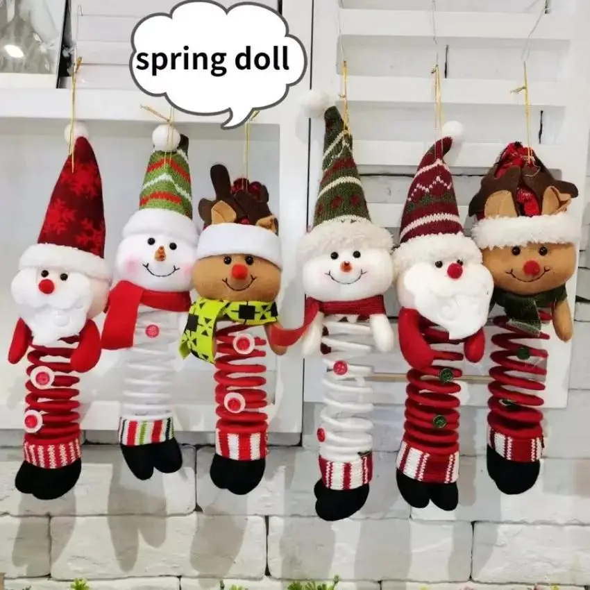 2026 New Creative Christmas Rocking Spring Foot Doll Santa Snowman Elk Ornaments Xmas Home Party Decoration Supplies Accessories