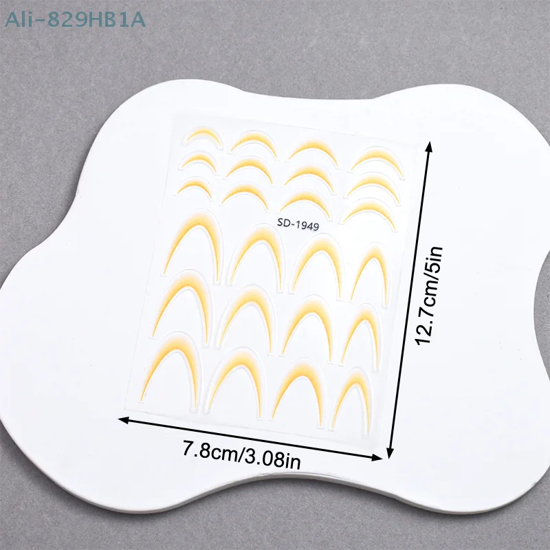 Красочные французские градиентные наклейки для дизайна ногтей, смешанные размеры, наклейки для ногтей, ползунки, маникюрные аксессуары для украшения ногтей «сделай сам»