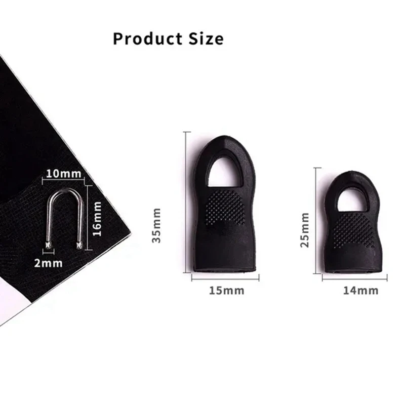 10pcs Replacement Zipper Head Tool-free Removable Zipper Puller for Luggage Schoolbag End Fit Rope Tag Clothing Zip Fixer Broken