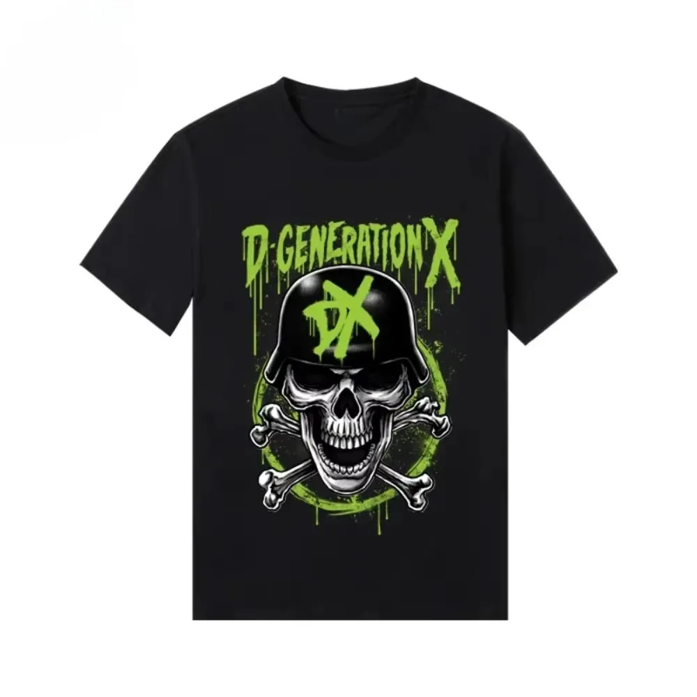 WWE American Fashion Brand 2025 Summer New DX Combination Short Sleeve Printed T-shirt Loose Casual T-shirt