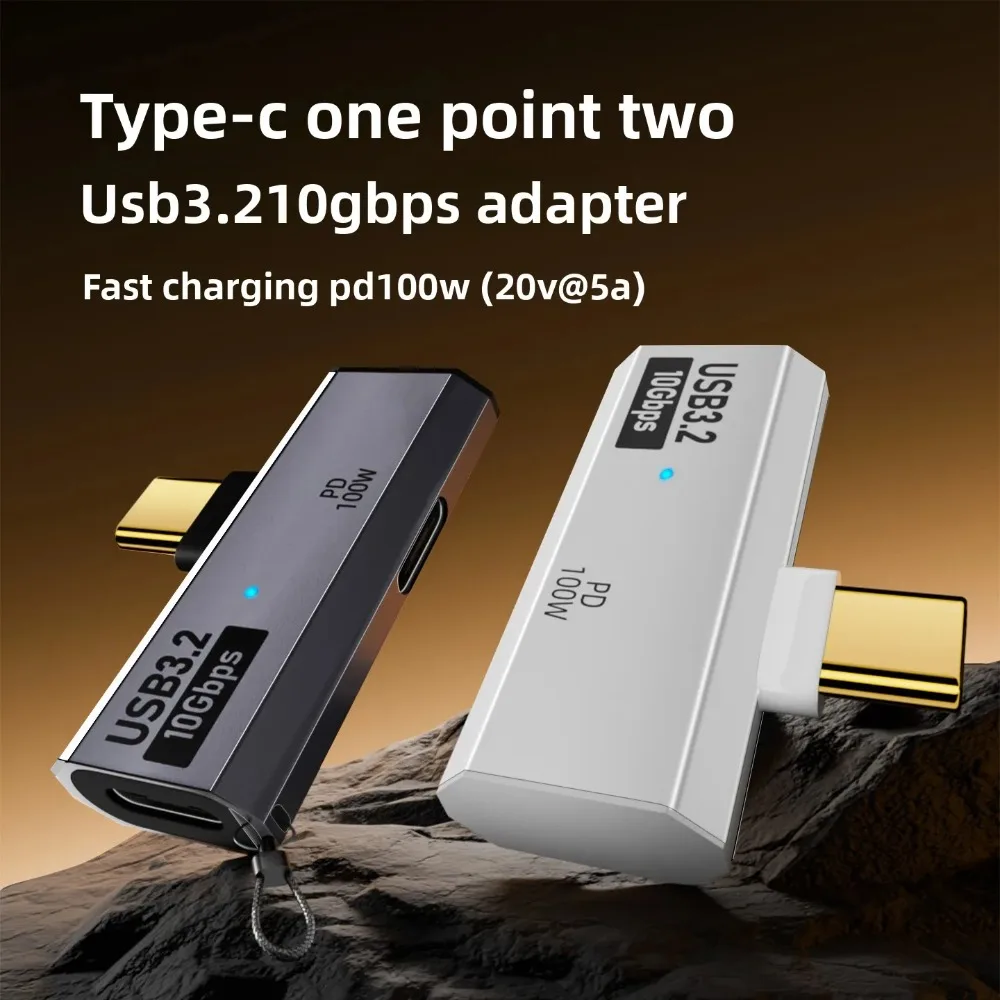 Type-C 1/2 Dual C Port Adapter OTG Converter Supports USB 3.0 Expansion and PD100W Simultaneous Charging High Speed and Reliable