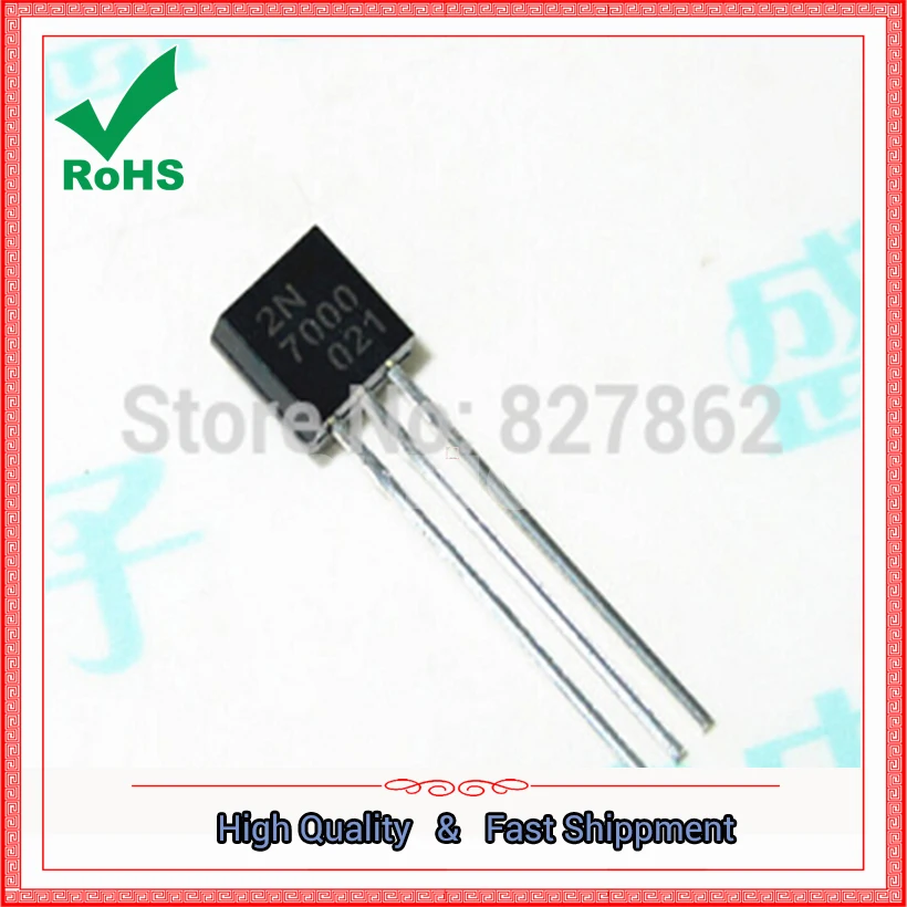 Free Ship 100PCS N-Channel MOSFET 2N7000 TO-92