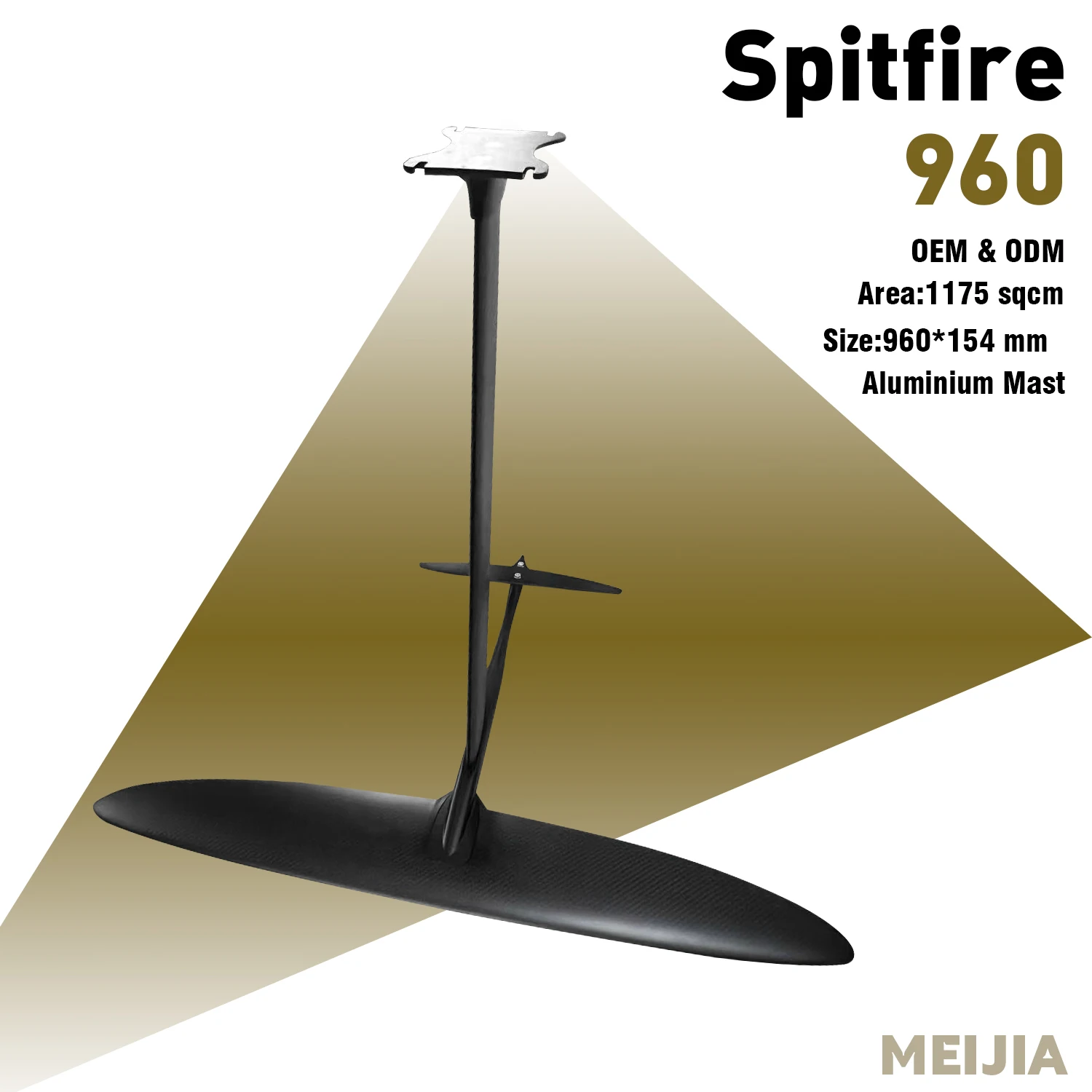 Spitfire 960 Hydrofoil-1175sqcm Surface Area Carbon Fiber Small Wing Design Multi-functional Smooth Speed for Water Sports