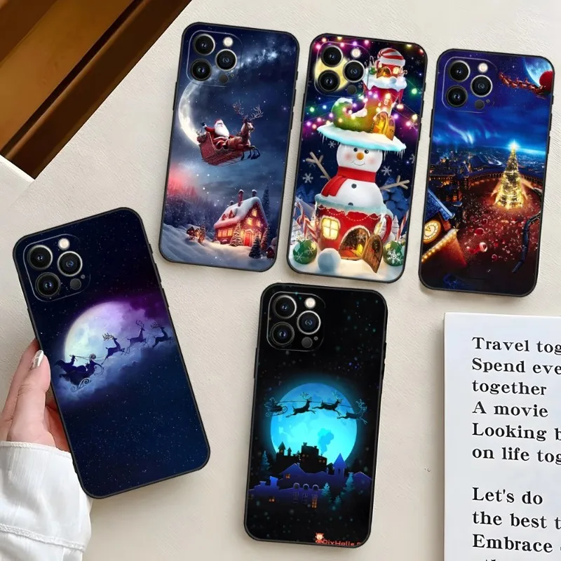 Merry Christmas Phone Case For Iphone 15 Pro Max 14 Mini 13 12 11 X Xr Xs 6 15 7 8 Plus Back Cover