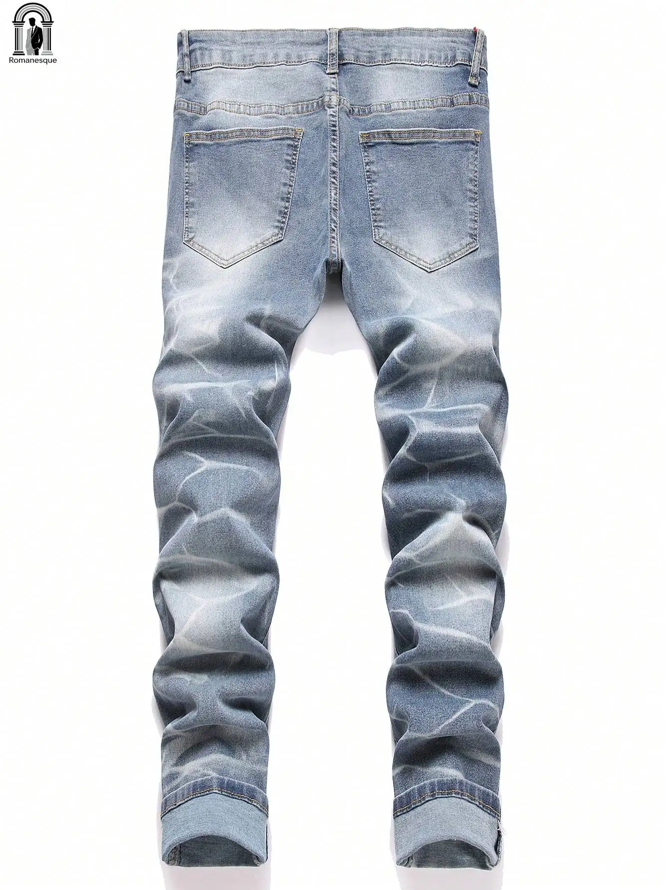 Fashion Men's Jeans Pants Stretch Dark Blue Skinny Jeans For Men Casual Slim Fit Denim Pants Korean Style Male Trousers Jeans