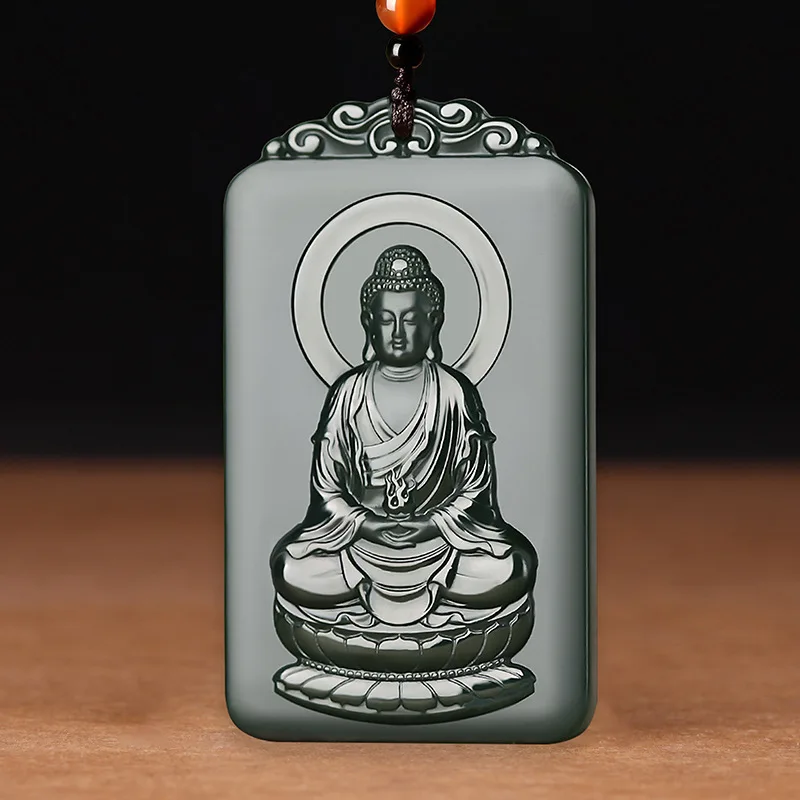 Hetian Guardian God Pendant Tower Jade Zodiac Tiger Rabbit Snake Horse Dog Pig Birth Buddha Green