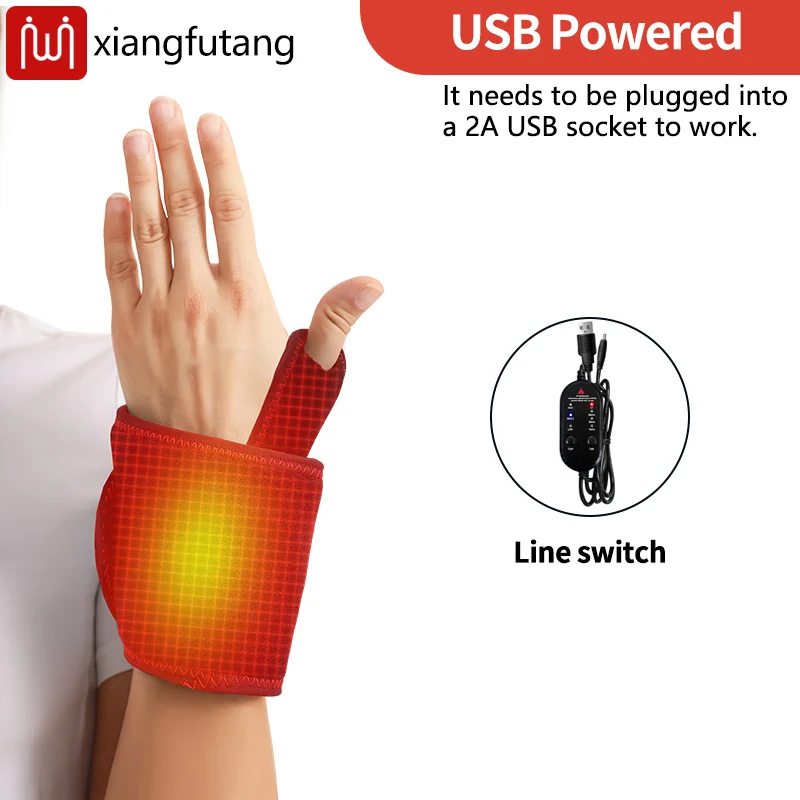 Electric Heating Wrist Guard 3 Levels Hot Compress Massage Wrist Brace Ankle Wrap Hand Foot Protector Rechargeable Wristband