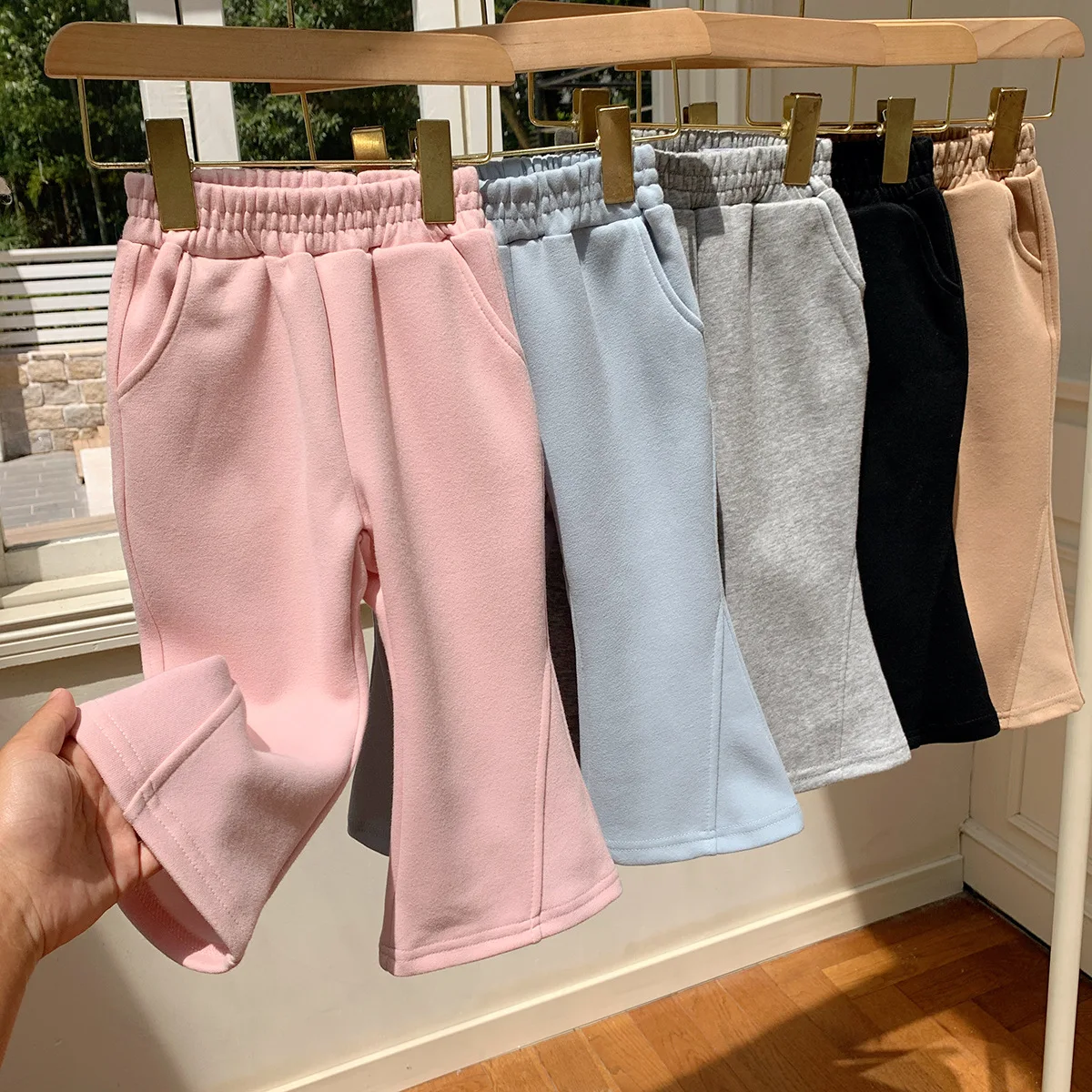 2-10T Toddler Kid Baby Girl Autumn Winter Clothes Casual Plain Infant Pant Elegant Children Bell-bottoms Trousers