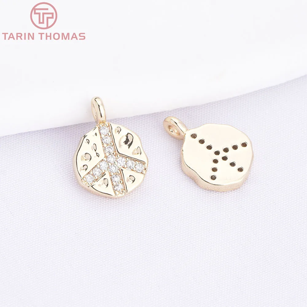 (931)6PCS 9x12MM Otwór 1MM 24K Pozłacany mosiądz Symbol Charms Wisiorki Wysokiej jakości biżuteria Diy Akcesoria