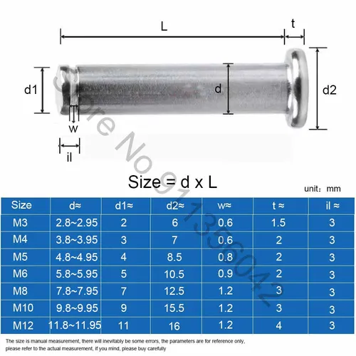Imagen 2 del producto 1/5 Uds M3 M4 M5 M6 M8 M10 M12 rodamiento de cabeza plana de acero inoxidable eje de posicionamiento cilíndrico pasador de rodillo con anillo de eje