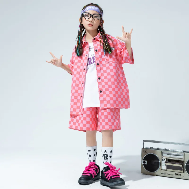 Street Dance Performance-Kostüm für Kinder, Sommer-Jazz-Tanzkostüm, süßer und cooler Hip-Hop-Anzug