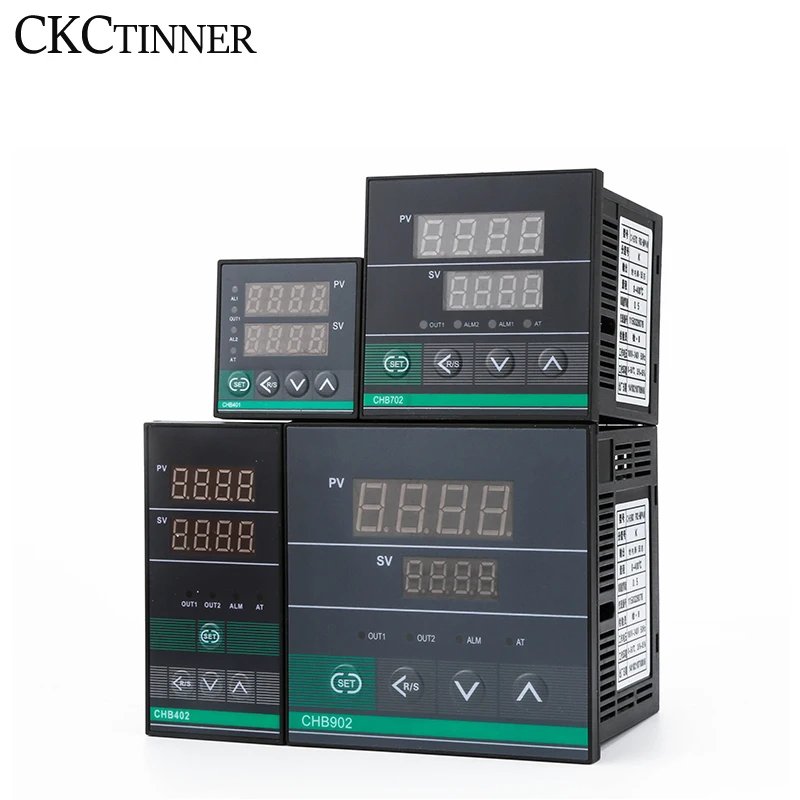 Dual Output SSR+Relay CHB402 CHB702 CHB902 Thermostat Digital Display Intelligent Universal Input Temperature Controller 220V