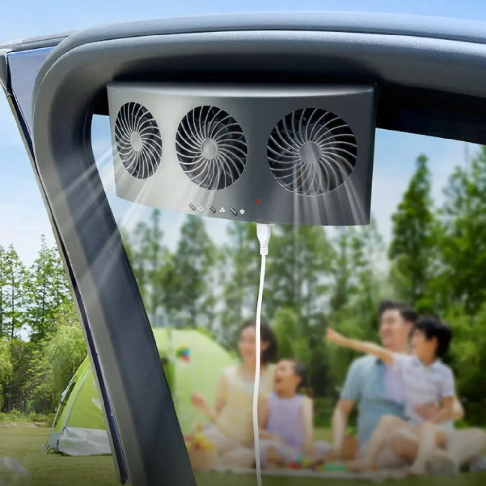 High Wind Power Car Exhaust Fan 2 Head Design 3 Head Design Ventilation Fan Cooling Function Heat Dissipation
