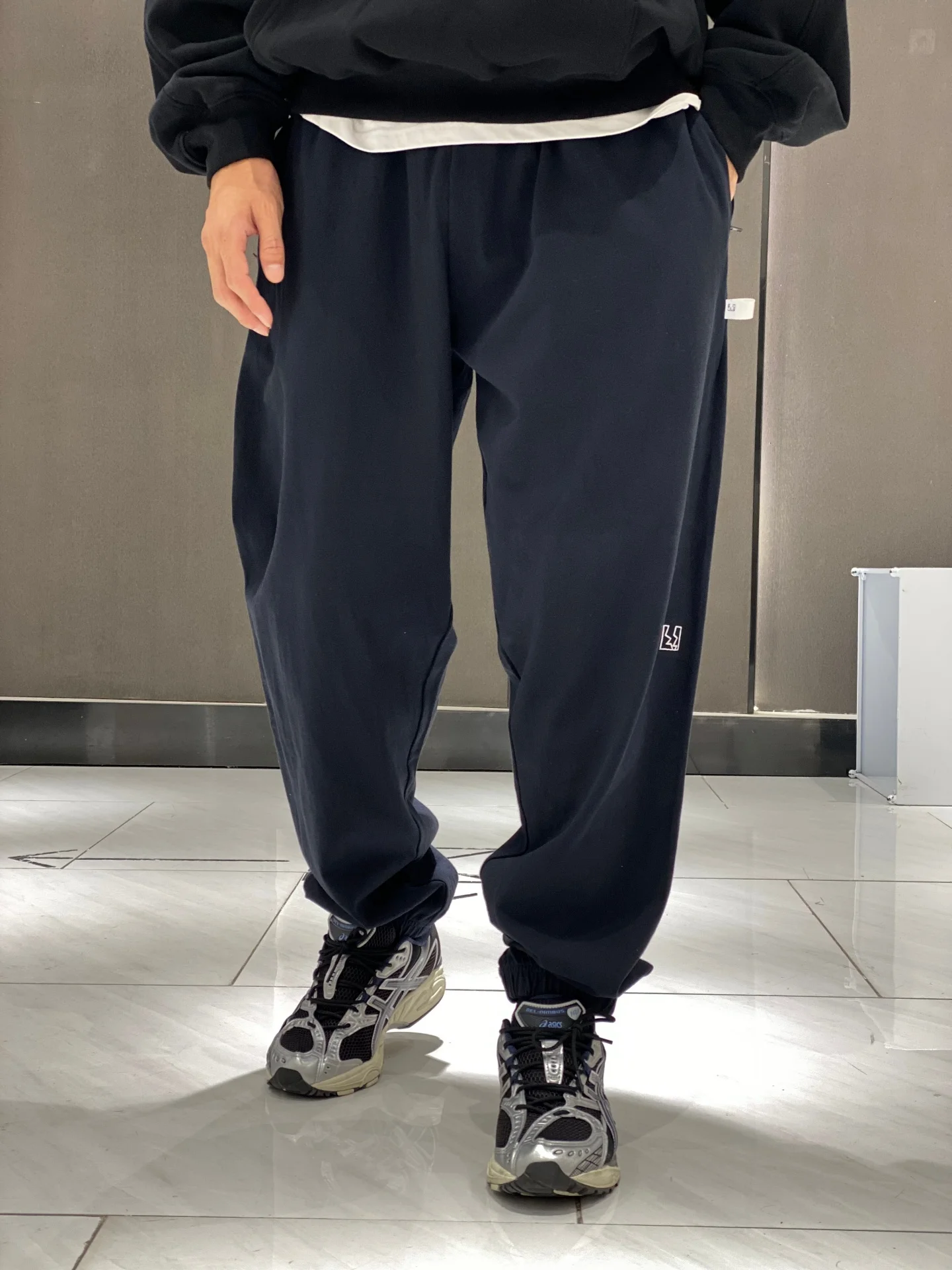 

Heavy terry cloth loose corset sweatpants knitted solid color trousers