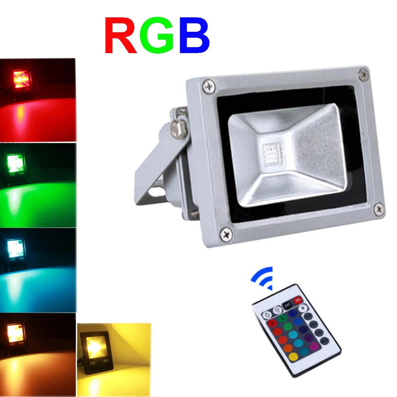 حار بيع RGB IP65 10 واط 20 واط 30 واط 50 واط Led كشاف ضوء كشاف Led بألوان أحمر وأخضر وأزرق مصباح عاكس Led الكاشف إضاءة الشوارع الخارجية