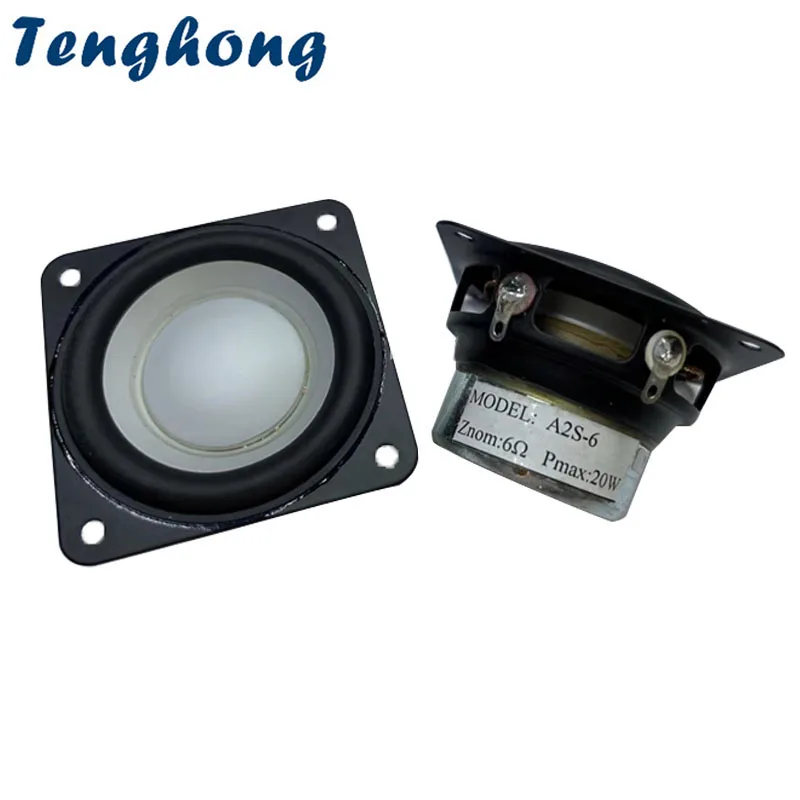 

Tenghong 2pcs 2 Inch 53MM Full Range Speaker 6 Ohm 20W White Basin Fever Unit Speaker For Hivi Home Theater DIY