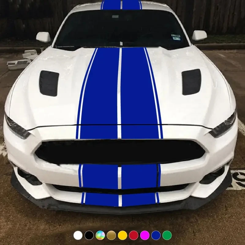 

Stylish Racing Stripes Decals - Universal Fit for Cars, Perfect Muscle Vehicles incl Shelby Mustang GT350 & GT500