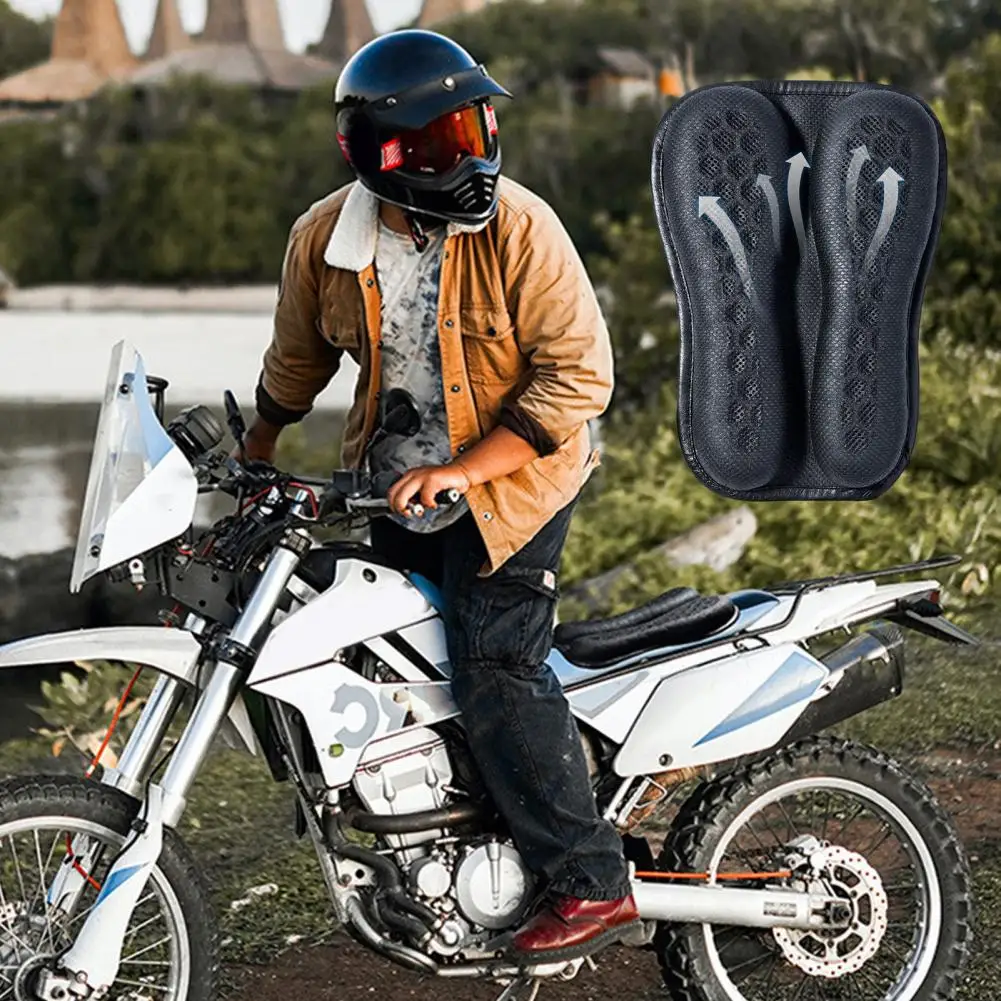 Motorcycle Seat Cushion, Gel Comfort Pad with Breathable Cooling, Waterproof Shock Absorbing Seat Cover for Cruiser Sportbike