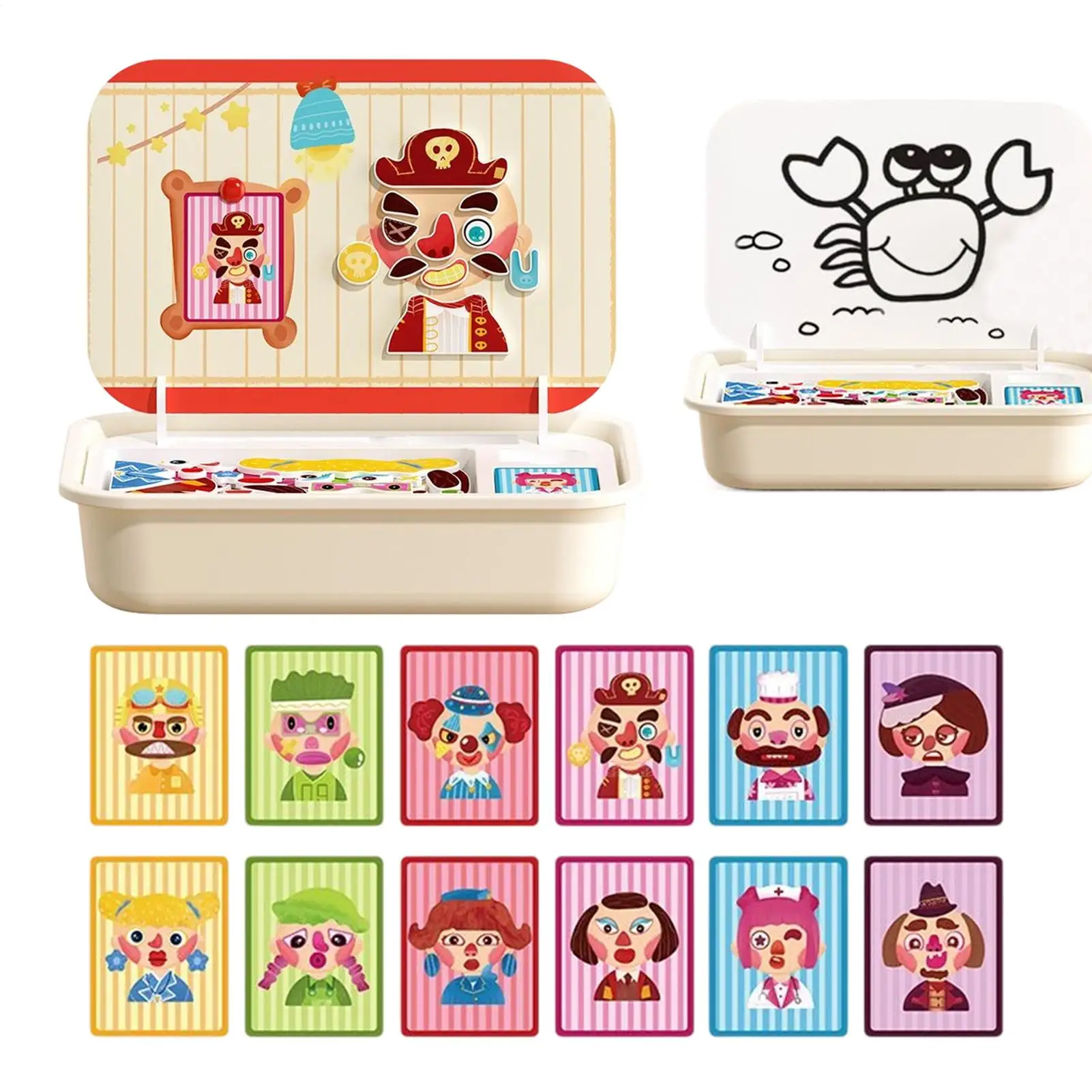 

Magnetic Jigsaw Puzzles Wood Magnet Jigsaw With Organizer Box For Traveling Educational Learning Toy For Ages 3-6 Children