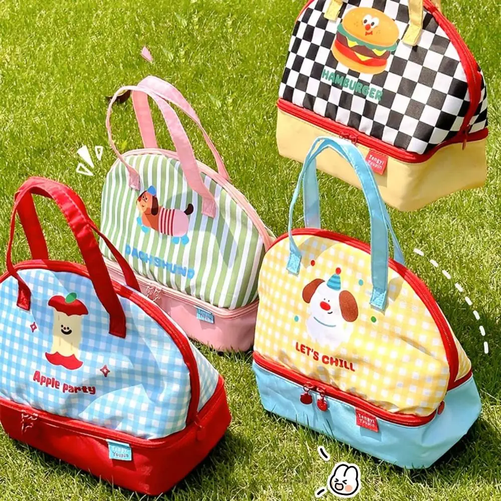 Cartoon Cartoon Cat Lunch Bag Lightweight Insulated Tote Bag Korean Style Handbag Handheld Bag Fashion Design Small Tote Bag