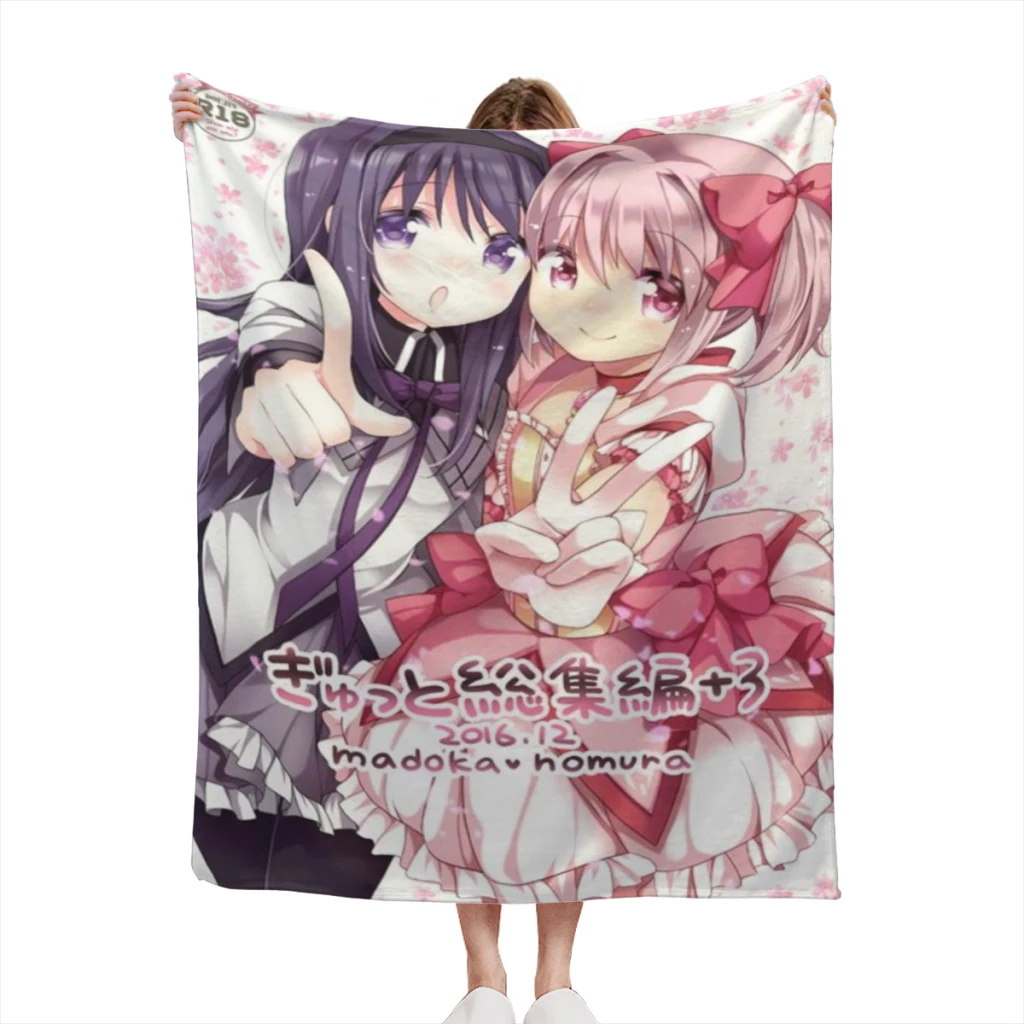 Summer Banket Puella Magi Madoka Magica Light Blanket  Flannel Family Living Room Plush Sleeping Blanket Outdoor Travel