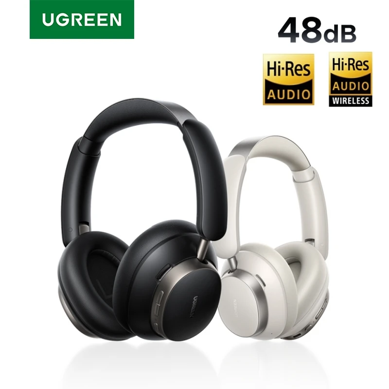 UGREEN Studio Pro 48dB ANC Bezprzewodowe Słuchawki Nauszne Bluetooth z Aktywną Redukcją Szumów, Hi-Res LDAC, 120h Czasu Odtwarzania