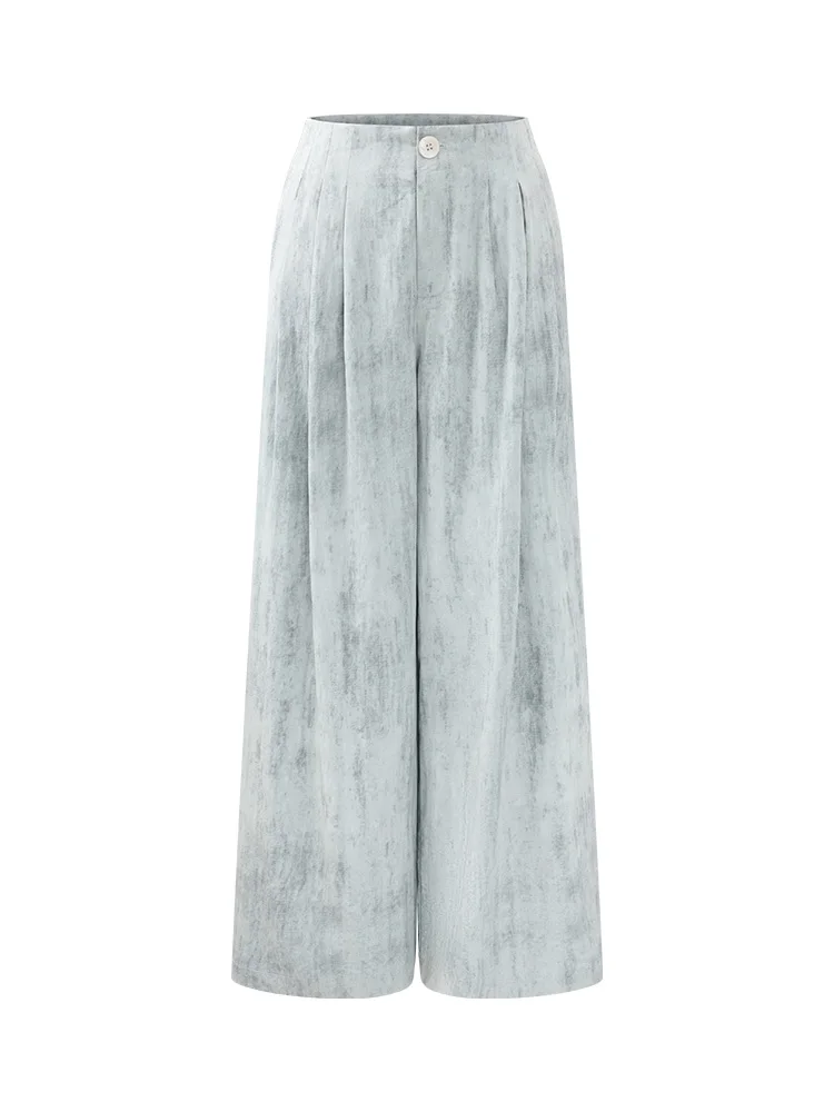 Vintage Wide Leg Pants for Women Summer Loose Lightweight Trousers High Waist Textured Straight Leg Old Money Style Long Pants