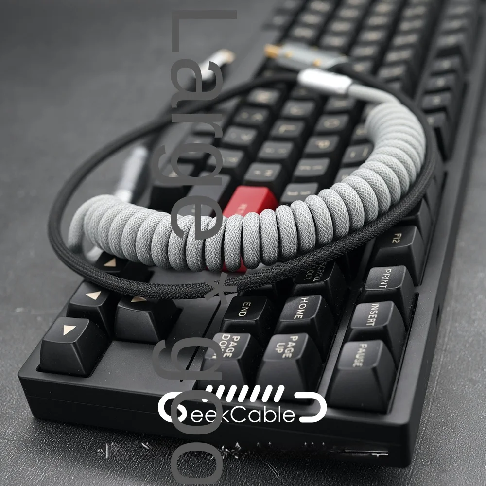 

Spot GeekCable custom mechanical keyboard data cable Matrix Abel X theme cable gray black usb cable,type c cable