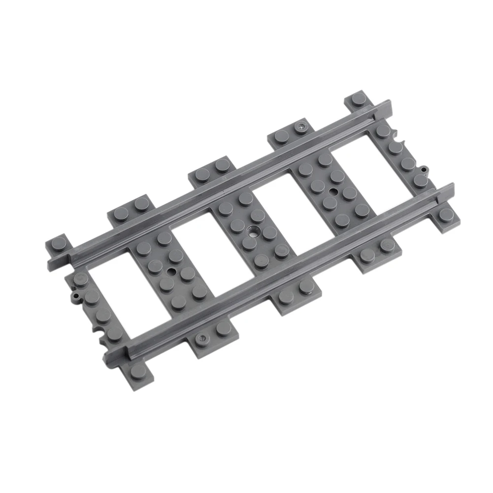 16Pcs City Train Curved Tracks + 8Pcs Straight Tracks RC Train Railway Road Building Toy Railroad for Legoeds MOC Power Function