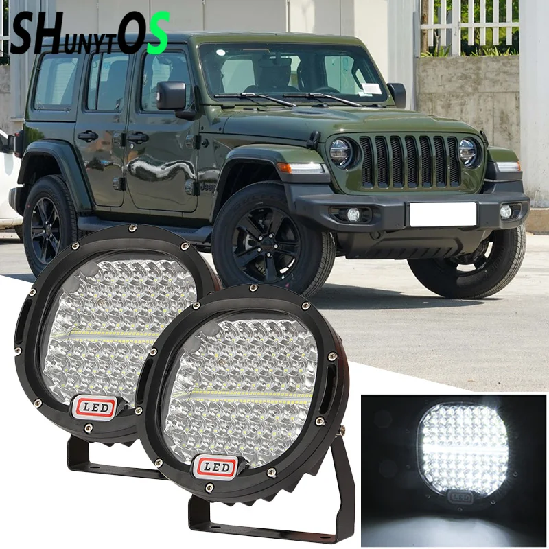 

1PC 7 Inch Round Pod Lights with Mounting Bracket 300W 30000LM LED Offroad Lights Driving Lamp Headlight Fog Light for Truck SUV