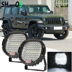 1PC 7 Inch Round Pod Lights with Mounting Bracket 300W 30000LM LED Offroad Lights Driving Lamp Headlight Fog Light for Truck SUV
