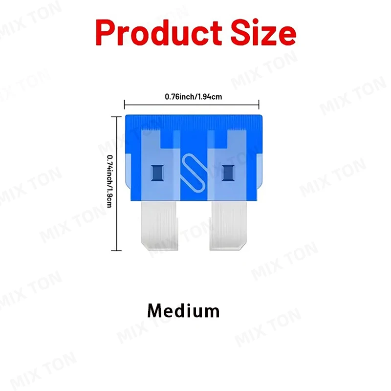 36 piece set of medium-sized fuses 1A/2A/3A/4A/5A/7.5A/10A/15A/20A/25A/30A/40A/standard ATC ATO fuses with clips