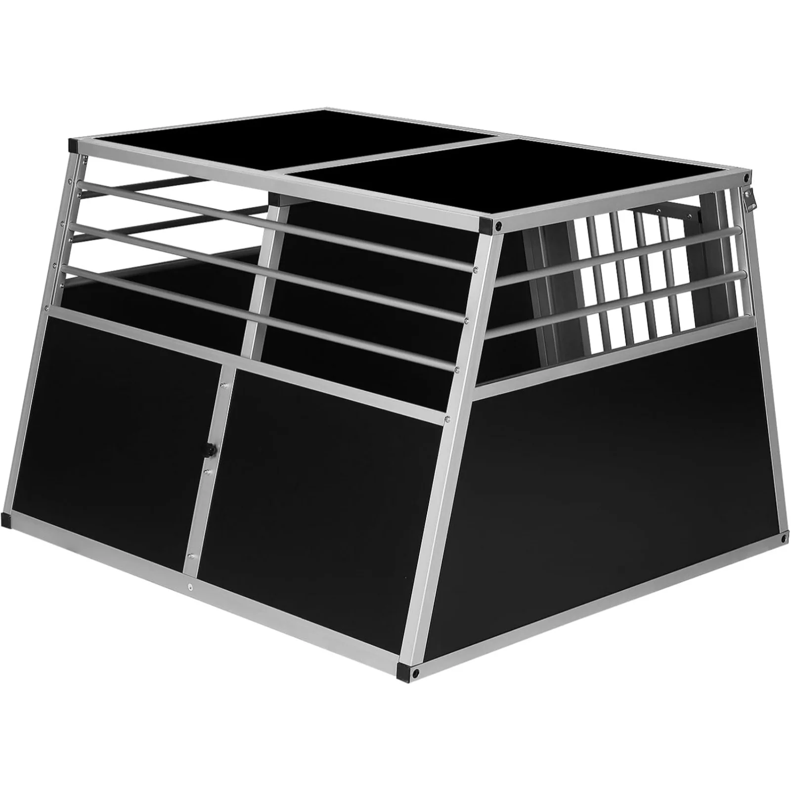 EUGAD - Caja de Transporte Robusta para Perros, Transportín de Aluminio para Mascotas con Divisor Extraíble, 2 Puertas, para Perros Medianos y Grandes como Samoyed, Labrador, Husky, Pastor