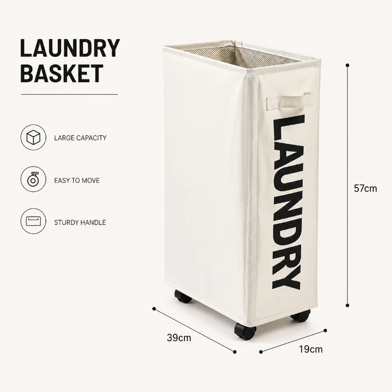 Multifunctional Wheeled Storage Basket Waterproof Foldable Construction Large Capacity For Yoga Item And Household Storage view 2