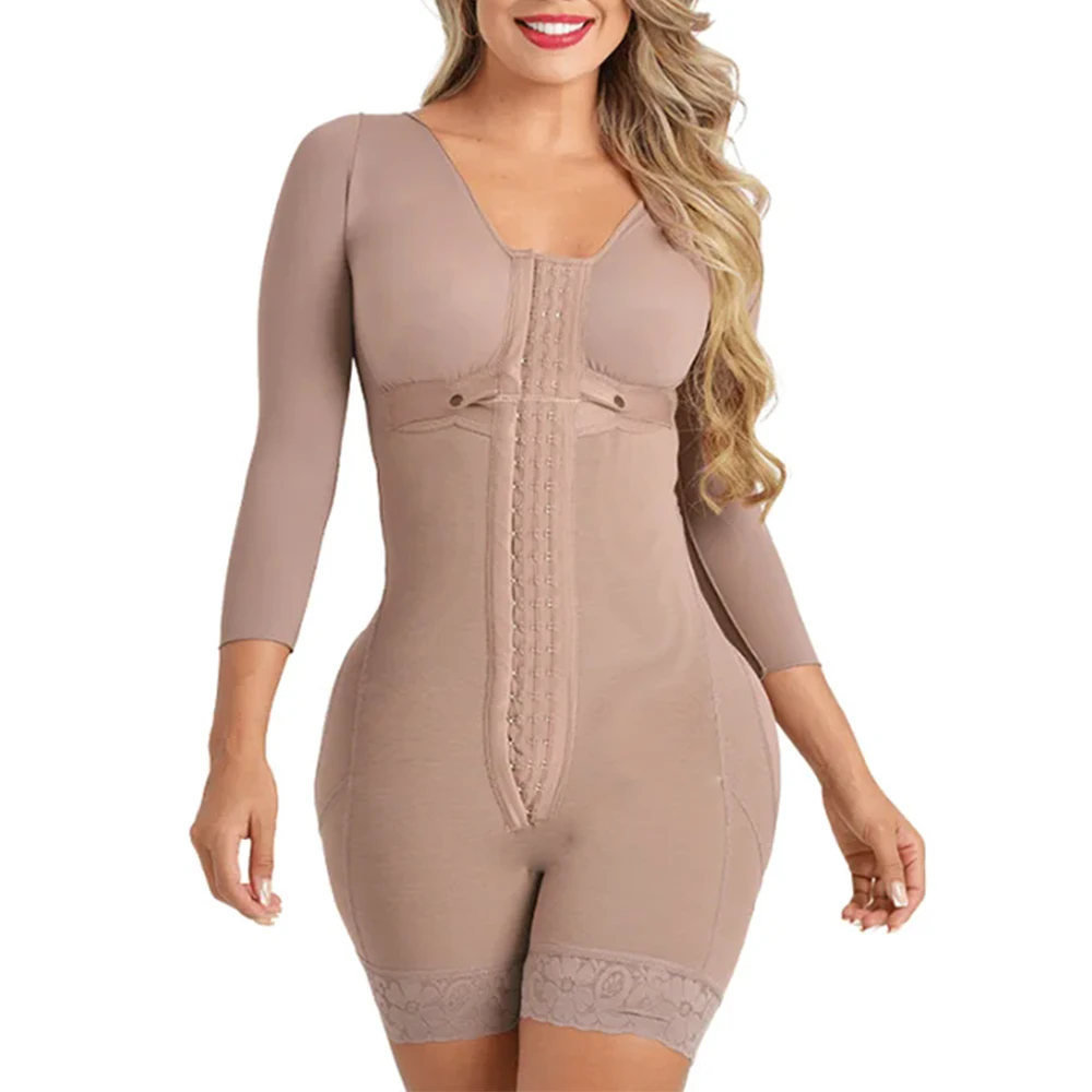 

Fajas Colombianas Women Slimming Long Sleeves Compression Butt Lifter Body Shaper Waist Trainer Post Liposuction Shapewear