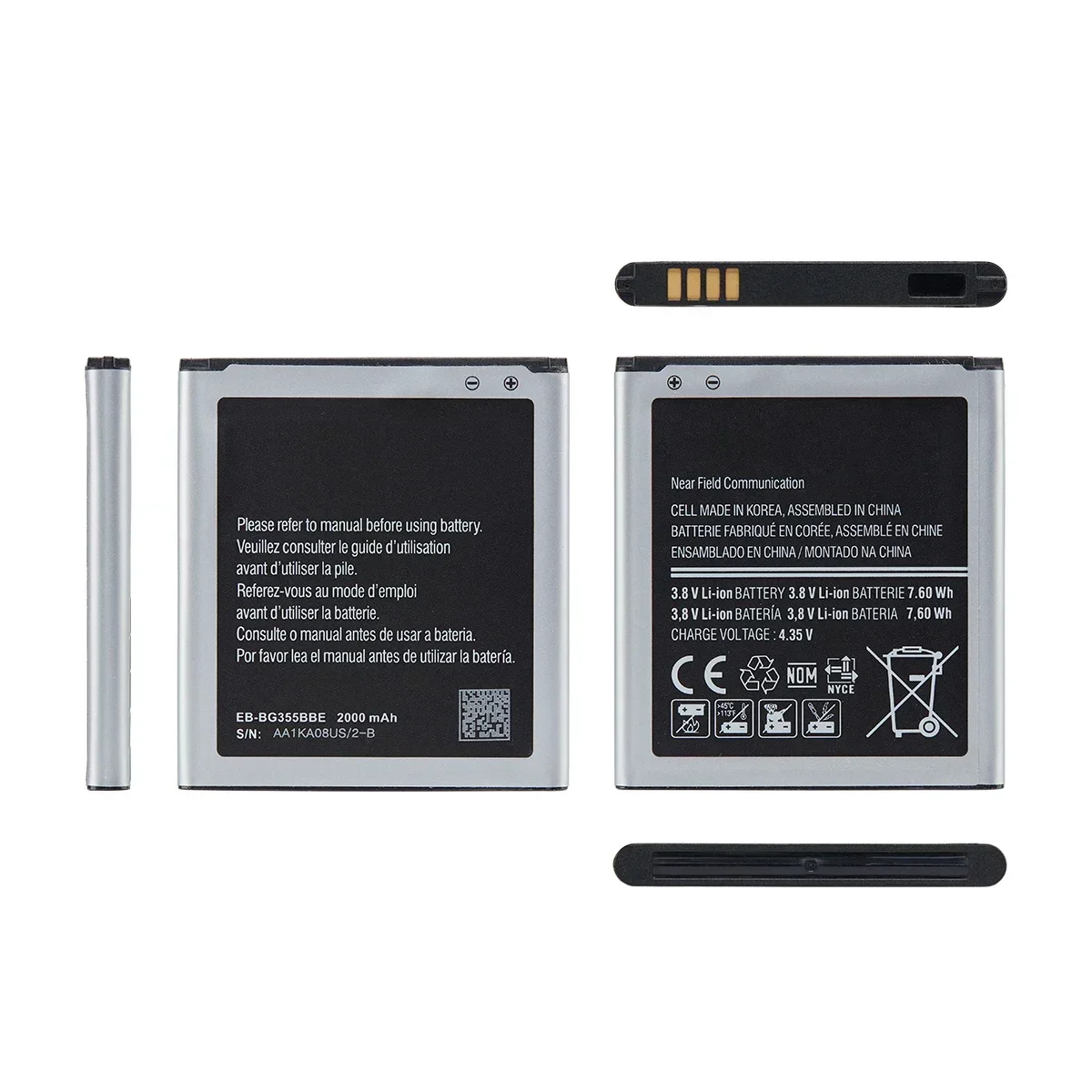 Batteria EB-BG355BBE nuovissima da 2000 mAh per Samsung Galaxy Core 2 G355H G3558 G3556D G355 G3559 SM-G3556D NO NFC