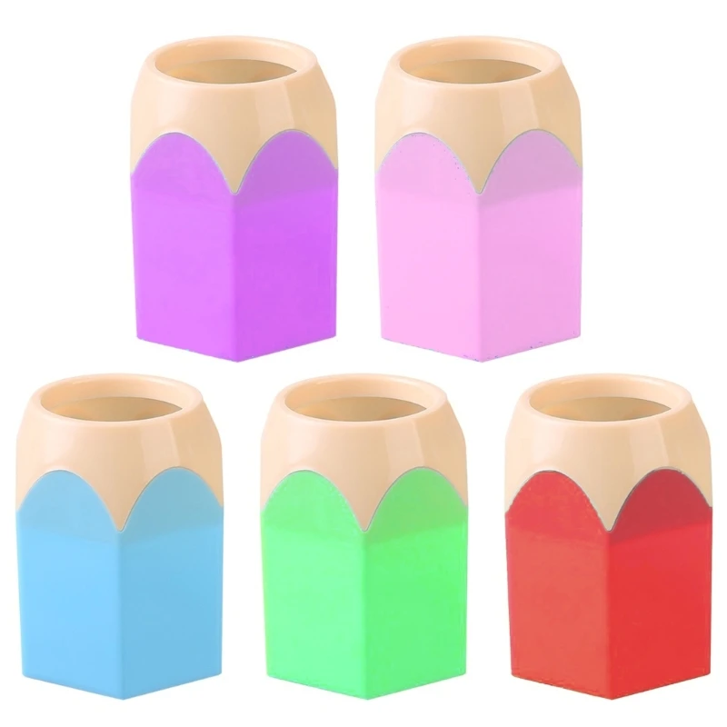 H37F Vibrant Pencil Inspired Desk Storage Solution Round Stable Base Ample Space ABS Plastic