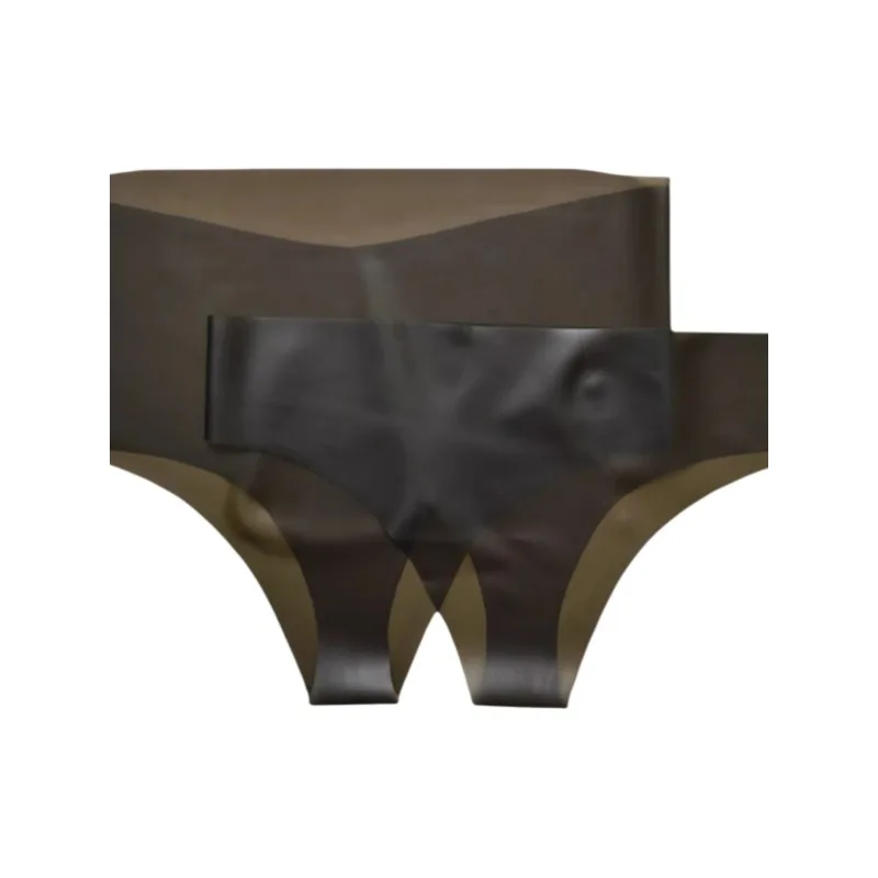 Calcinha transparente de borracha sem costura feminina, roupa íntima justa, ultra apertada, respirável, natação, à prova d'água, sedutora