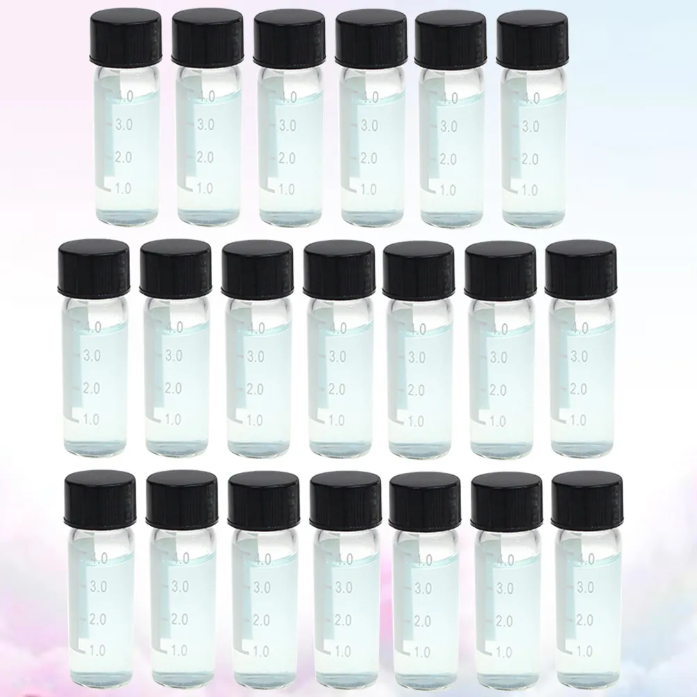 

20Pcs Sample Bottle 4Ml Transparent Screw Neck Chromatography Vial for Reagent Serum Storage Glass Bottle Laboratory Use
