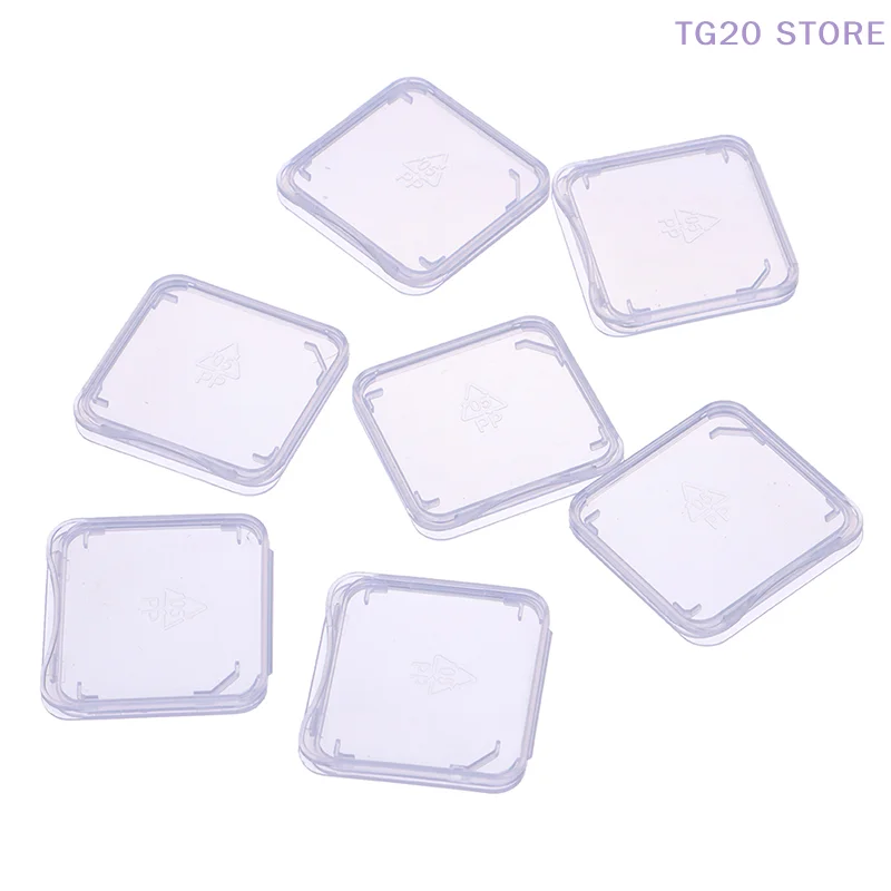 10 stuks geheugenkaart case box beschermhoes voor SD SDHC MMC XD CF-kaart transparant