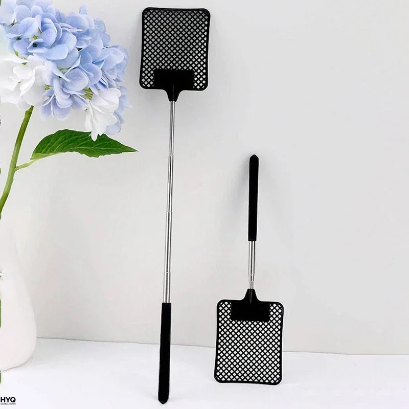 VB 1 Pack Of Black Creative Fly Swatter Mosquito Swatter Stainless Steel Expansion Design Fly Repellent Supplies