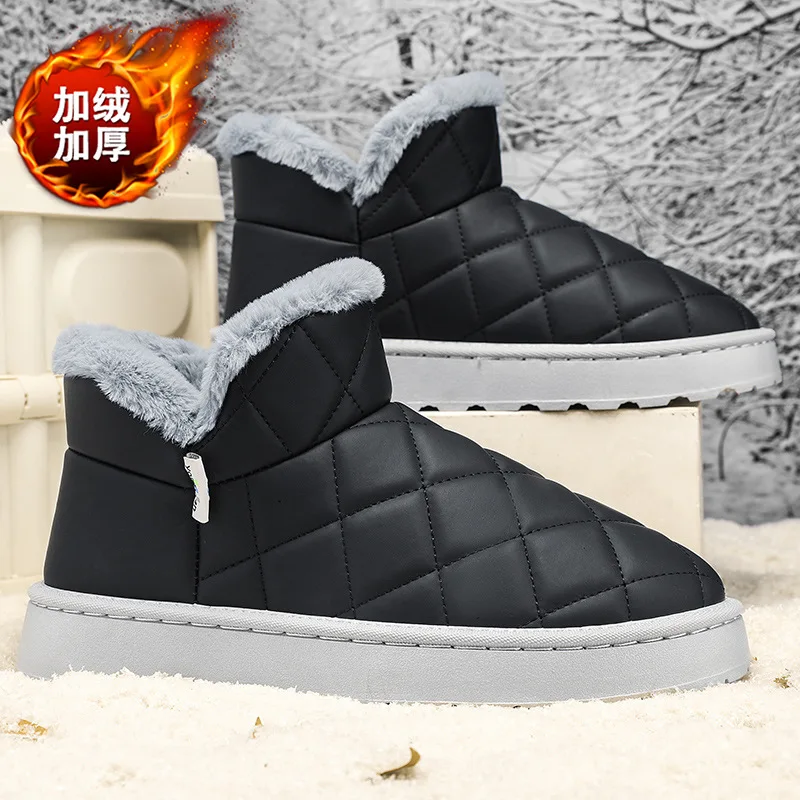 Cotton Shoes Men Winter New Snow Boots for Men Thick Velvet Warm and Versatile Thick Soled Short Boots Anti Slip Fury Boots