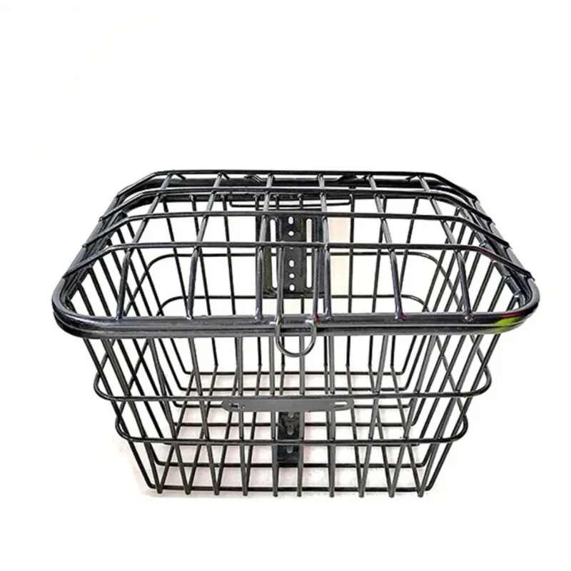 

Solid Oversized Bicycle Basket with Cover, Electric Vehicle, Black Rear Basket with Cover, All-metal