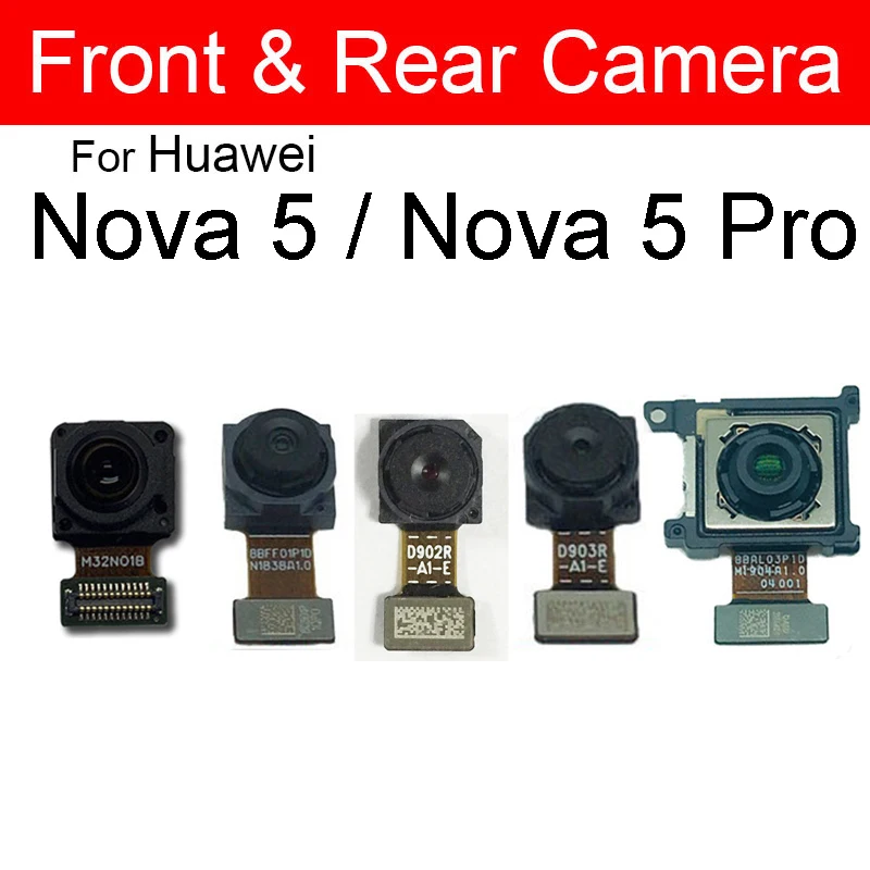 Rear Front Camera For Huawei Nova 5 5i Pro 5Z 5T Back Big Camera Front Facing Small Camera Flex Ribbon Cable Replacement Parts