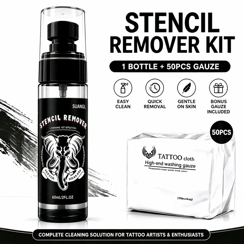 Tattoo Template Residue Remover Featuring 2.03oz Wiping Wet Tissues Fast Dissolving Mild Skin Cleaner Tattoo Artists Hobbyists