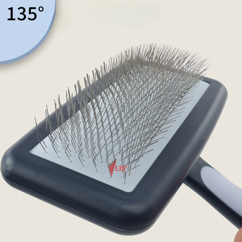 Professional Pet Grooming Comb with 135° Angled Pins, Perfect for Fluffy Hair Cats and Dogs, Hair Removal and Knot Detangling