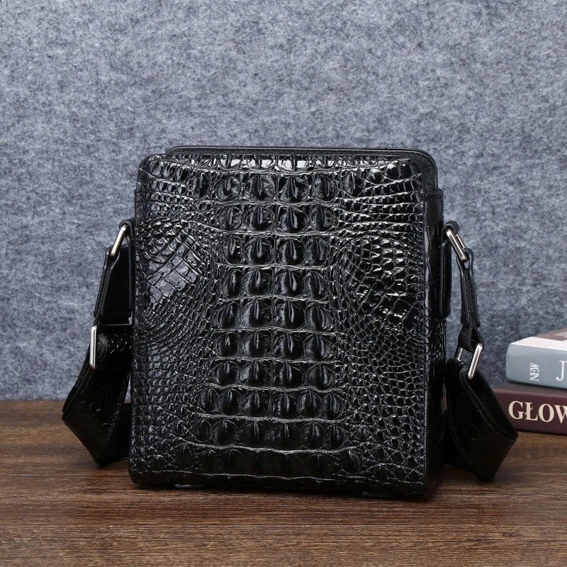 Genuine leather cowhide New crocodile pattern men's shoulder crossbody bag fashionable men's bag outdoor leisure bag