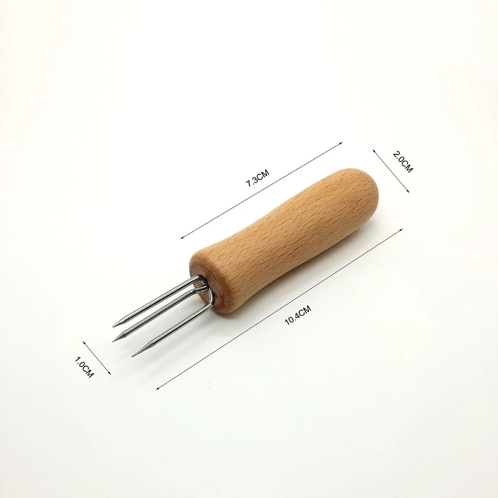 

8 Pcs Stainless Steel Corn Forks Holders BBQ Tools Wooden Handle Fruit Meat Grips Food Forks Outdoor Barbecue Supplies